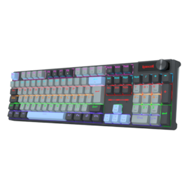 Teclado Mecânico Redragon Caesura Rainbow Usb Switch Dust-Proof Brown Preto Branco E Azul K718Gb-R Pt-Brown