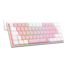 Teclado Mecânico Redragon Castor Bubblegum Rgb Usb Switch Azul Rosa Com Branco K614Pw-Rgb Pt-Blue