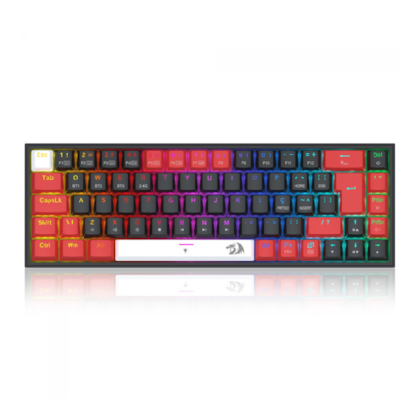 Teclado Mecânico Redragon Castor Pro Rgb Wireless 2.4ghz Usb Tipo C Preto E Vermelho Switch Marrom K631rgb-pro-brw Pt-br