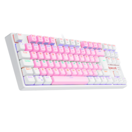 Teclado Mecânico Redragon Daksa Bubblegum Rainbow Switch Marrom Rosa E Branco K576pw-r Pt-brown