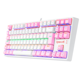 Teclado Mecânico Redragon Daksa Lollipop Rainbow Switch Marrom Branco E Rosa K576wp-r Pt-brown