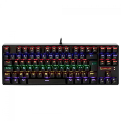 Teclado Mecânico Redragon Daksa Rainbow Usb Switch Marrom Preto K576R-1 Pt-Brown