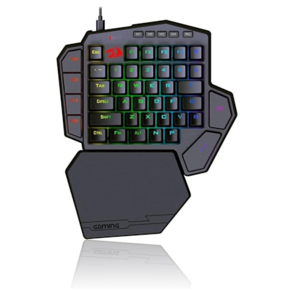 Teclado Mecânico Redragon Ditix One Hand Rgb Usb Preto Switch Azul K601-rgb