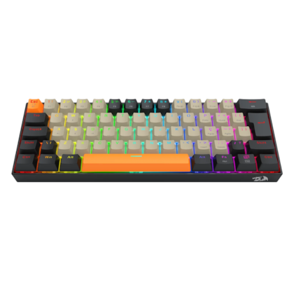 Teclado Mecânico Redragon Draconic Pro Sunrise Rgb Wireless 2.4gh Usb Tipo C Switch Brown K530-og&gy&bk-rgb-pro Pt-brown