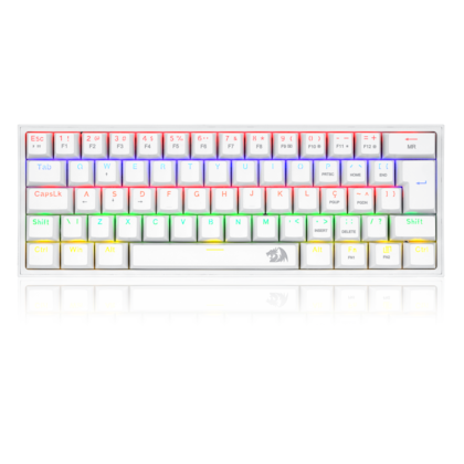 Teclado Mecanico Redragon Fizz Lunar Rainbow Switch Marrom Branco K617-r-w Pt-brown