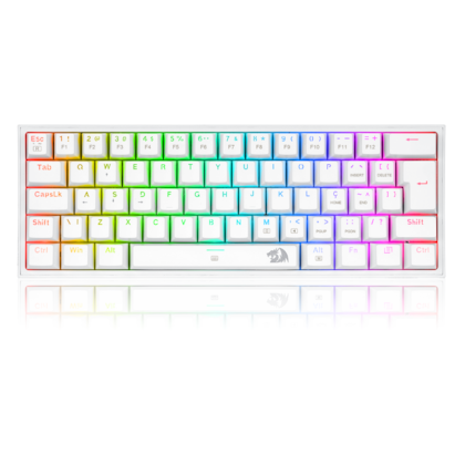 Teclado Mecanico Redragon Fizz Rgb Abnt2 Branco Switch Red k617-rgb-w Pt-red