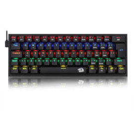 Teclado Mecanico Redragon Gamer Fizz Rainbow Preto Switch Azul K617-r-b Pt-blue