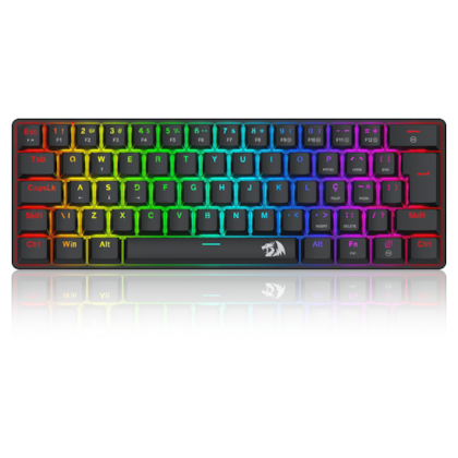 Teclado Mecânico Redragon Jax Rainbow Usb Tipo C Switch Brown Preto K613-Kb Pt-Brown