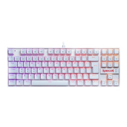 TECLADO MECANICO REDRAGON KUMARA LUNAR WHITE RGB SWITCH RED - K552W-RGB PT-RED