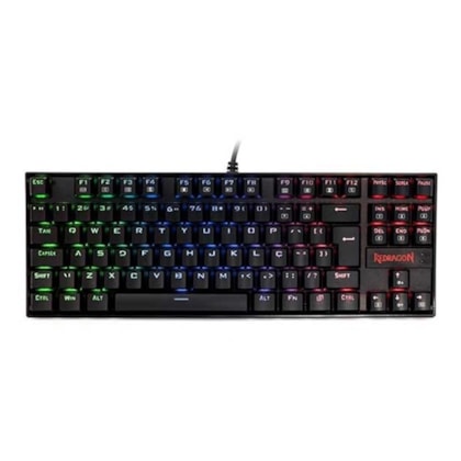 TECLADO MECÂNICO REDRAGON KUMARA RGB PRETO SWITCH RED K552RGB-1