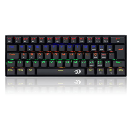Teclado Mecânico Redragon Lakshmi Rainbow Switch Preto Vermelho k606r Pt-red