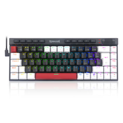 Teclado Mecanico Redragon Magic-Wand Rgb Preto Branco e Vermelho Switch Brown k635bwr-rgb