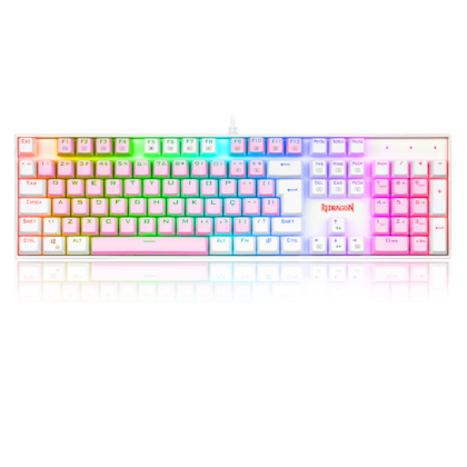 Teclado Mecanico Redragon Mitra Bubblegum Rosa E Branco Rgb Com Switch Marrom K551pw-rgb Pt-brown