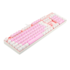 Teclado Mecanico Redragon Mitra Bubblegum Rosa E Branco Single Color Com Switch Marrom K551pw Pt-bro