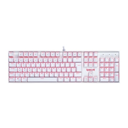 Teclado Mecânico Redragon Mitra Lunar Led Vermelho Switch Azul Branco K551w Pt-blue