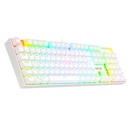 Teclado Mecanico Redragon Mitra Rgb Branco Switch Vermelho K551w-rgb