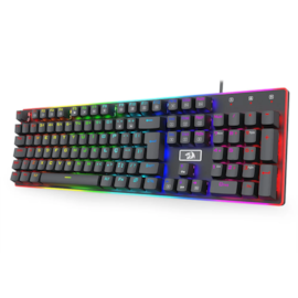 Teclado Mecânico Redragon Ratri Rgb Usb Switch Marrom Preto K595Rgb Pt-Brown