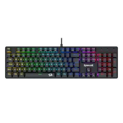 Teclado Mecânico Redragon Sindri Rainbow Abnt2 Switch Brown Preto K671 Pt-brown