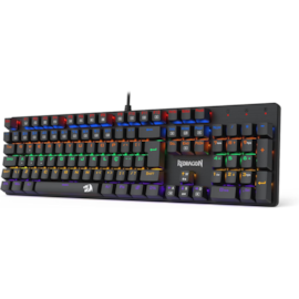 Teclado Mecânico Redragon Valheim Rainbow Usb Switch Azul Preto K608-R Pt-Blue