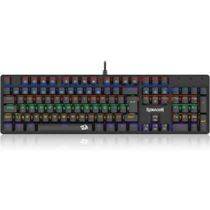 Teclado Mecânico Redragon Valheim Rainbow Usb Switch Azul Preto K608-R Pt-Blue