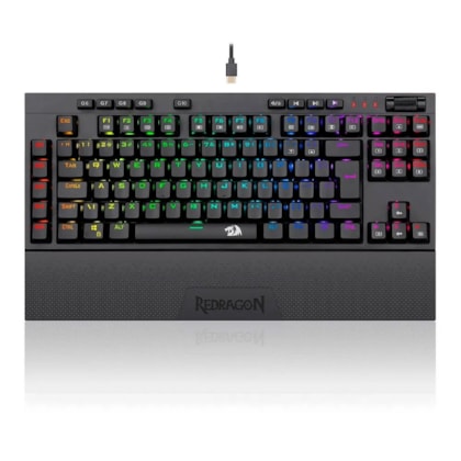 Teclado Mecânico Redragon Vishnu Rgb Abnt2 Usb-c Switch Vermelho Preto K596rgb Pt-red