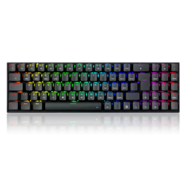 Teclado Mecânico Redragon Zed Pro Rgb Wireless Usb Tipo C Switch Marrom Preto K627P-Wns-B Pt-Brown