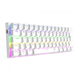 Teclado Mecanico T-dagger Arena Rainbow Switch Brown Branco T-tgk321w-br