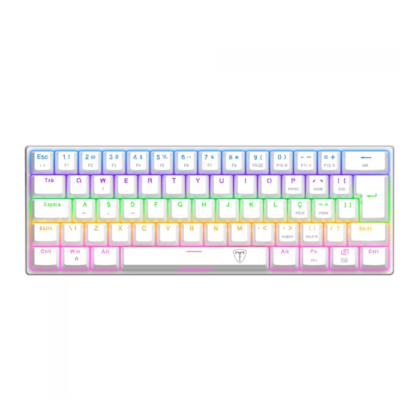 Teclado Mecanico T-dagger Arena Rainbow Switch Brown Branco T-tgk321w-br