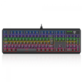 Teclado Mecânico T-dagger Axis Preto Rainbow Switch Brown T-tgk329-br