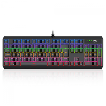 Teclado Mecânico T-dagger Axis Preto Rainbow Switch Brown T-tgk329-br