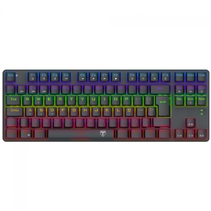 Teclado Mecânico T-dagger Bora Rainbow Switch Brown Preto T-Tgk313-Br Pt