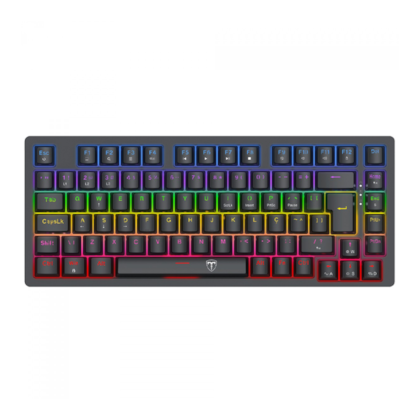 Teclado Mecânico T-dagger Megatre Rainbow Switch Brown Preto T-tgk326-br