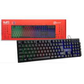 Teclado Membrana Kalkan Hati Rainbow Usb 2.0 Abnt2 Preto Klk00012