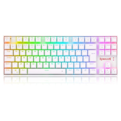 Teclado Redragon Kumara Pro Wireless Bluetooth Rgb Branco Switch Marrom K552rgb-brs-w Pt-brown