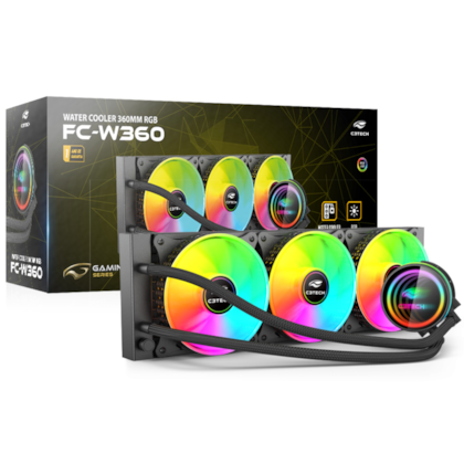 Water Cooler C3tech Fc-w360 Rgb 360mm Intel-amd Preto Fc-w360rgb