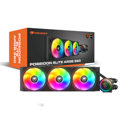 Water Cooler Cougar Poseidon Elite Argb 360 360Mm Intel-Amd Preto Cgr-Psdelrgb-B-360