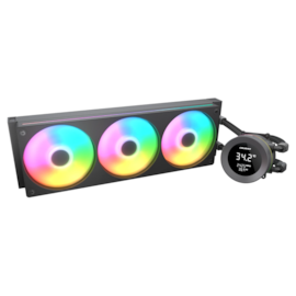 Water Cooler Cougar Poseidon Vistek Argb 360 Black 360Mm Display Lcd Intel-Amd Preto Cgr-Psdvargb-B-360