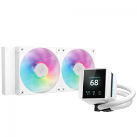 Water Cooler Deepcool Mystique 240 Wh Argb 240Mm Anti-Leak Display Lcd Intel-Amd Branco R-Lx240-Whdsnmcp-G-1